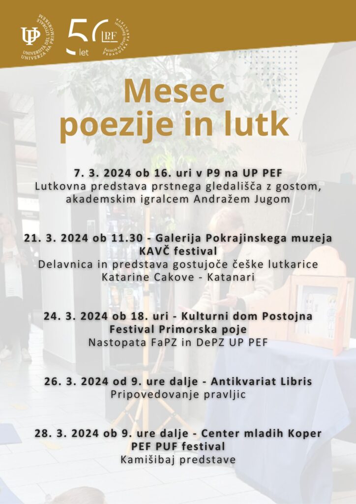 50 LET UP PEF Mesec poezije in lutk pop