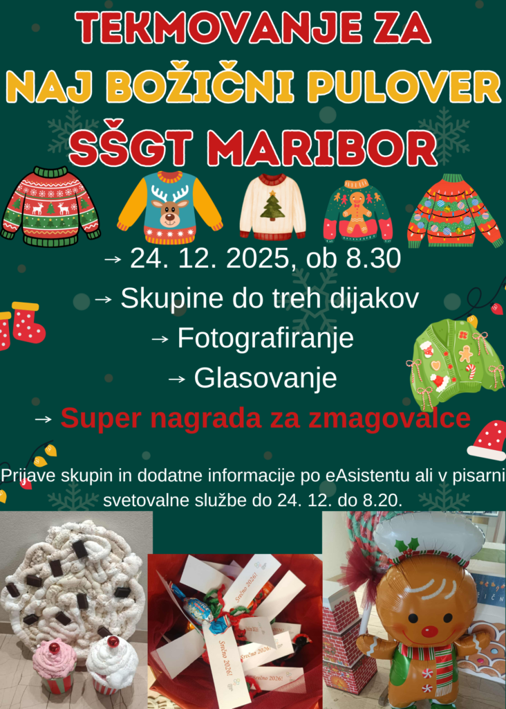 Napoved tekmovanja za naj bozicni pulover na SSGT Maribor 2