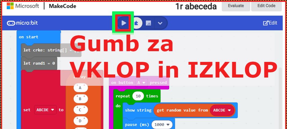 microbit vklopizklop