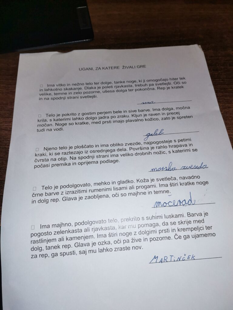 OPIS ZIVALI 1